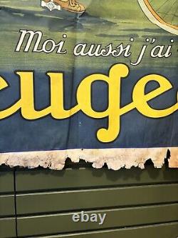 Superbe Affiche Ancienne PEUGEOT RARE Dans Son Jus D'origine 160 X 120