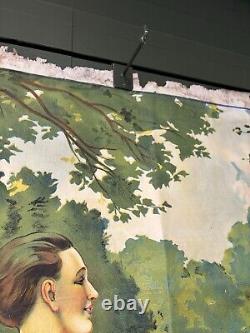 Superbe Affiche Ancienne PEUGEOT RARE Dans Son Jus D'origine 160 X 120