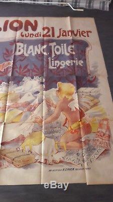 Superbe Affiche Lingerie Blanc Femmes Misti Paris