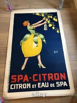 Superbe affiche ancienne SPA CITRON signée Géo
