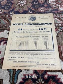 Sweepstake Affichette Loterie Nationale Originale 1936 Introuvable