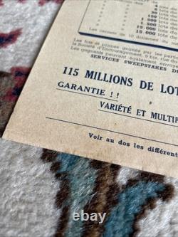 Sweepstake Affichette Loterie Nationale Originale 1936 Introuvable