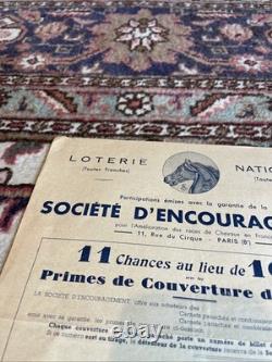 Sweepstake Affichette Loterie Nationale Originale 1936 Introuvable