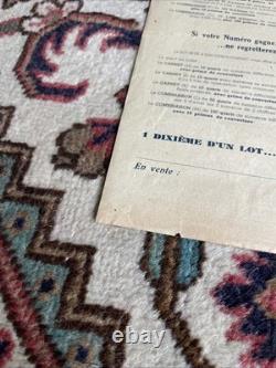 Sweepstake Affichette Loterie Nationale Originale 1936 Introuvable