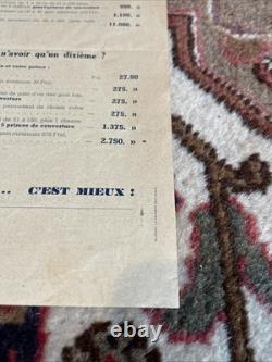 Sweepstake Affichette Loterie Nationale Originale 1936 Introuvable