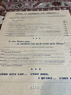 Sweepstake Affichette Loterie Nationale Originale 1936 Introuvable