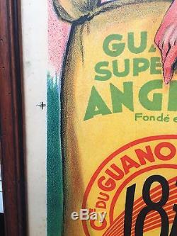 Tableau Affiche publicitaire Litho Ancienne Super Guano ANGIBAUD par A Galland