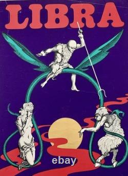 Tableau ancien affiche publicitaire Libra vintage The Glass Motorcycle 76X51