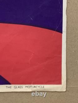 Tableau ancien affiche publicitaire Libra vintage The Glass Motorcycle 76X51