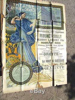 Théâtre antique D'ORANGE chorégie des 3-4 aout 1912 affiche signé Dellepiane