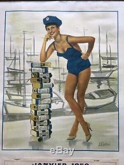 Tres Jolie Calendrier De Garage Pin IGOL De 1959 Complet