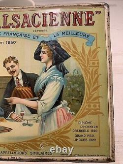 Très Rare Ancienne Tôle Gaufrée La Levure Alsacienne