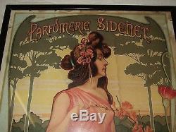 Très belle affiche Art nouveau Parfumerie Sidenet époque 1900