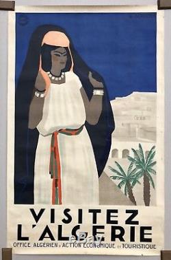 VISITEZ LALGÉRIE Affiche lithographiée orientaliste /G. Schuster /Orientalisme