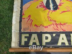 Véritable ancienne affiche bar bistrot FAP ANIS illustration femme anis pastis