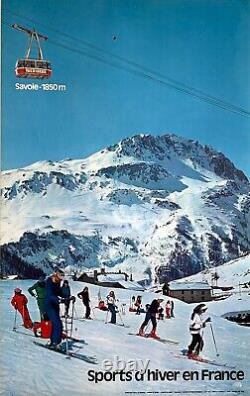 Val d'Isère ski en France. Affiche originale circa 1960 99x62 cm