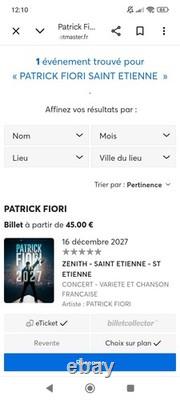 Vendre Ticket Concert Patrick Fiori