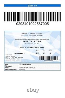 Vendre Ticket Concert Patrick Fiori