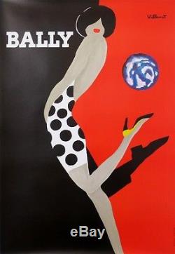 Villemot Bernard Bally Ballon Shoes Vintage Original Poster