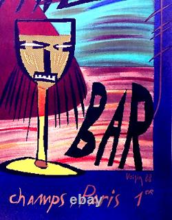 Willi's wine bar François Voisin affiche litho 1988