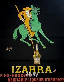 Zulla affiche originale 1908 Liqueur Izarra ed. Princeps /Timbre daté/ Basque